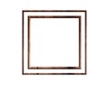 3D illustration, brown color hard wood plank frame border isolated design element