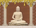 3D illustration Buddha meditating High quality Sculpture beautiful rendering, 3D illustration wallpaper, wall poster.