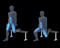 3D Illustration Of Bulgarian Split Squat Dumbbell Workout