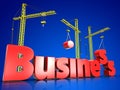 3d business over blue