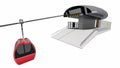 3D Illustration of Cableway Station Royalty Free Stock Photo