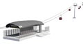 3D Illustration of Cableway Station Royalty Free Stock Photo