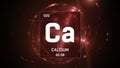 Calcium as Element 20 of the Periodic Table 3D illustration on red background Royalty Free Stock Photo