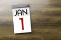 Calendar the 1st of January New Year's Day Royalty Free Stock Photo