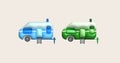 3d illustration camping caravan cars and trailers vehicles of travel caravans for camper