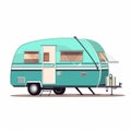 2D illustration of a caravan isolated on white background. Royalty Free Stock Photo