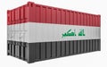 3D Illustration of Cargo Container with Iraq Flag Royalty Free Stock Photo