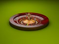 3d Illustration of casino roulette, green background