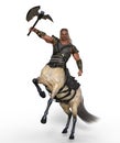 3D Illustration of Centaur with Axe and Armor