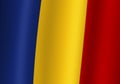 chad national flag 3d illustration close up view