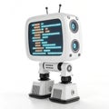 Chat robot code 3D illustration isolated on white