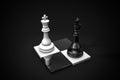 3D illustration chess pieces two kings on a dark background