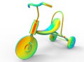 3d illustration of children tricycle.