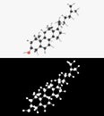 3D illustration of a cholesterol molecule with alpha layer