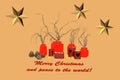 3D Illustration Christmas Scene with Christmas Greeting Royalty Free Stock Photo