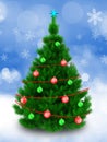 3d Christmas tree over snow Royalty Free Stock Photo