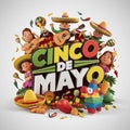 3D illustration of a Cinco de Mayo celebration