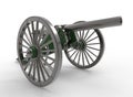 3d illustration of civil war cannon.