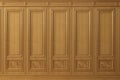 Classic cabinet wall of oak gold wood panels Royalty Free Stock Photo