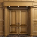 Classic wall vintage oak wood panels doors Royalty Free Stock Photo