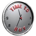 3D Illustration Clock Face with text Time To Buy Royalty Free Stock Photo