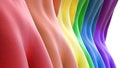 3d illustration. Close-up of multicolored naked female buttocks. Rainbow. metal.