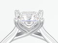 3D illustration close up white gold or silver engagement illusion twisted ring with diamond Royalty Free Stock Photo