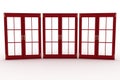 3d illustration of closed plastic windows Royalty Free Stock Photo