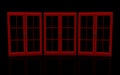 3d illustration of closed red plastic windows Royalty Free Stock Photo