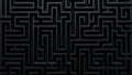 3d illustration closeup of black dark black labyrinth stone walls Royalty Free Stock Photo