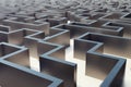 3d illustration cocrete labyrinth, complex problem solving concept