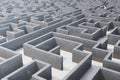 3d illustration cocrete labyrinth, complex problem solving concept