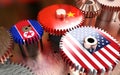 3d Illustration Cog America and China. Royalty Free Stock Photo