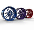 3d illustration color car rims