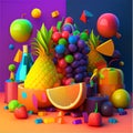 3d illustration for colorful abstract