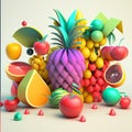 3d illustration for colorful abstract