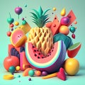 3d illustration for colorful abstract