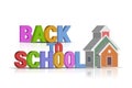 3D illustration of colorful back to school text