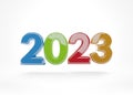 2023 3d-illustration colorful bold letters
