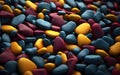 3D illustration of colorful pebbles, Generative AI