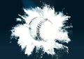 3d illustration compositing flame effect on baseball