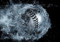 3d illustration compositing flame effect on baseball Royalty Free Stock Photo