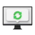 3D Computer Monitor with Refresh Sync Icon Royalty Free Stock Photo