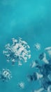 3d illustration, concept with microscopic bacteria and viruses. Coronavirus Covid-19 vertical background Royalty Free Stock Photo