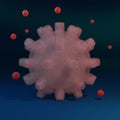 3d Illustration of contagious HIV/AIDS, Flur or Coronavirus. background outbreak in china rare new pathogenic infectious virus.