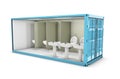 3d Illustration of Container toilet. Concept of Reuse Container. Royalty Free Stock Photo