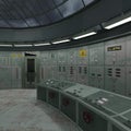 3D-illustration of the control room of an power plant