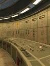 3D-illustration of the control room of an power plant