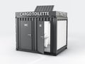 3d Illustration of Converted old shipping container into wc cabine, isolated white Royalty Free Stock Photo