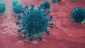 3D illustration Coronavirus concept under the microscope. Spread of the virus within the human. Epidemic, pandemic Royalty Free Stock Photo